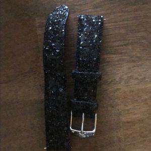 Glittery Black Michele watch straps